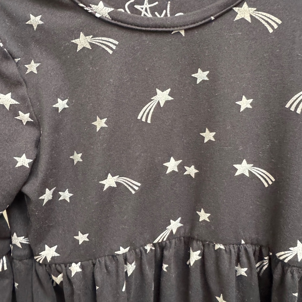 Freestyle Revolution Black & Silver Shooting Star Girls Bell Long Sleeve Dress - Picture 2 of 5